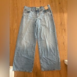 Madewell low-rise super wide leg jeans in Kendall wash: airy denim edition